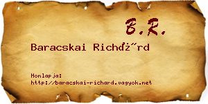 Baracskai Richárd névjegykártya